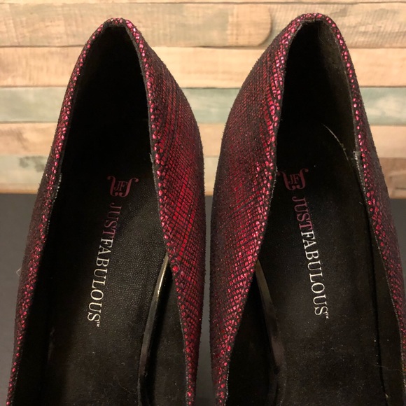 NWOB JustFab Flirty Shiny Platform Heels - Picture 3 of 8